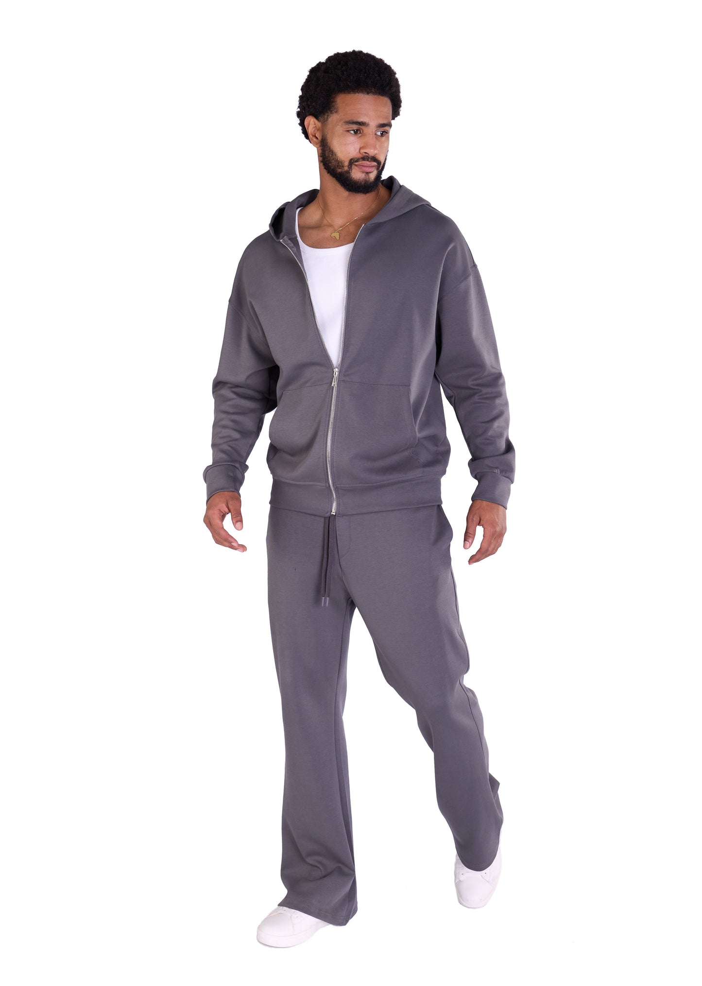 Herren Jogger Kombi Zweiteiler,  Oversized Fit, Modell DQ K004, Beige, Grau und Schwarz