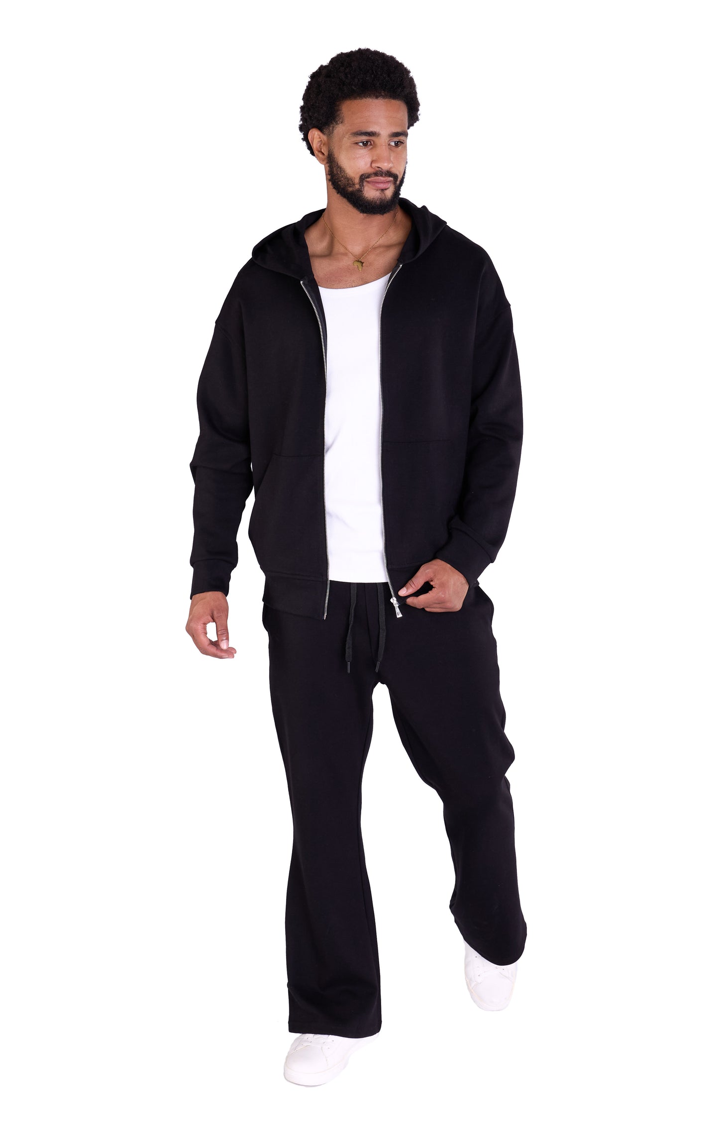 Herren Jogger Kombi Zweiteiler,  Oversized Fit, Modell DQ K004, Beige, Grau und Schwarz