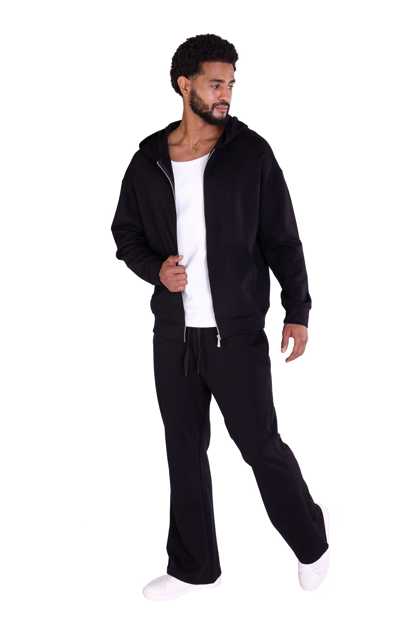 Herren Jogger Kombi Zweiteiler,  Oversized Fit, Modell DQ K004, Beige, Grau und Schwarz