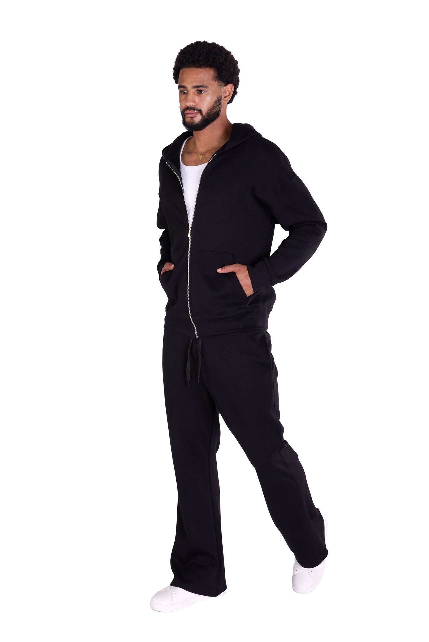 Herren Jogger Kombi Zweiteiler,  Oversized Fit, Modell DQ K004, Beige, Grau und Schwarz