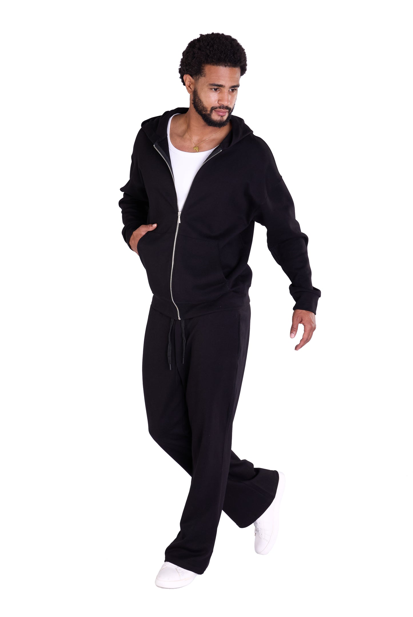 Herren Jogger Kombi Zweiteiler,  Oversized Fit, Modell DQ K004, Beige, Grau und Schwarz