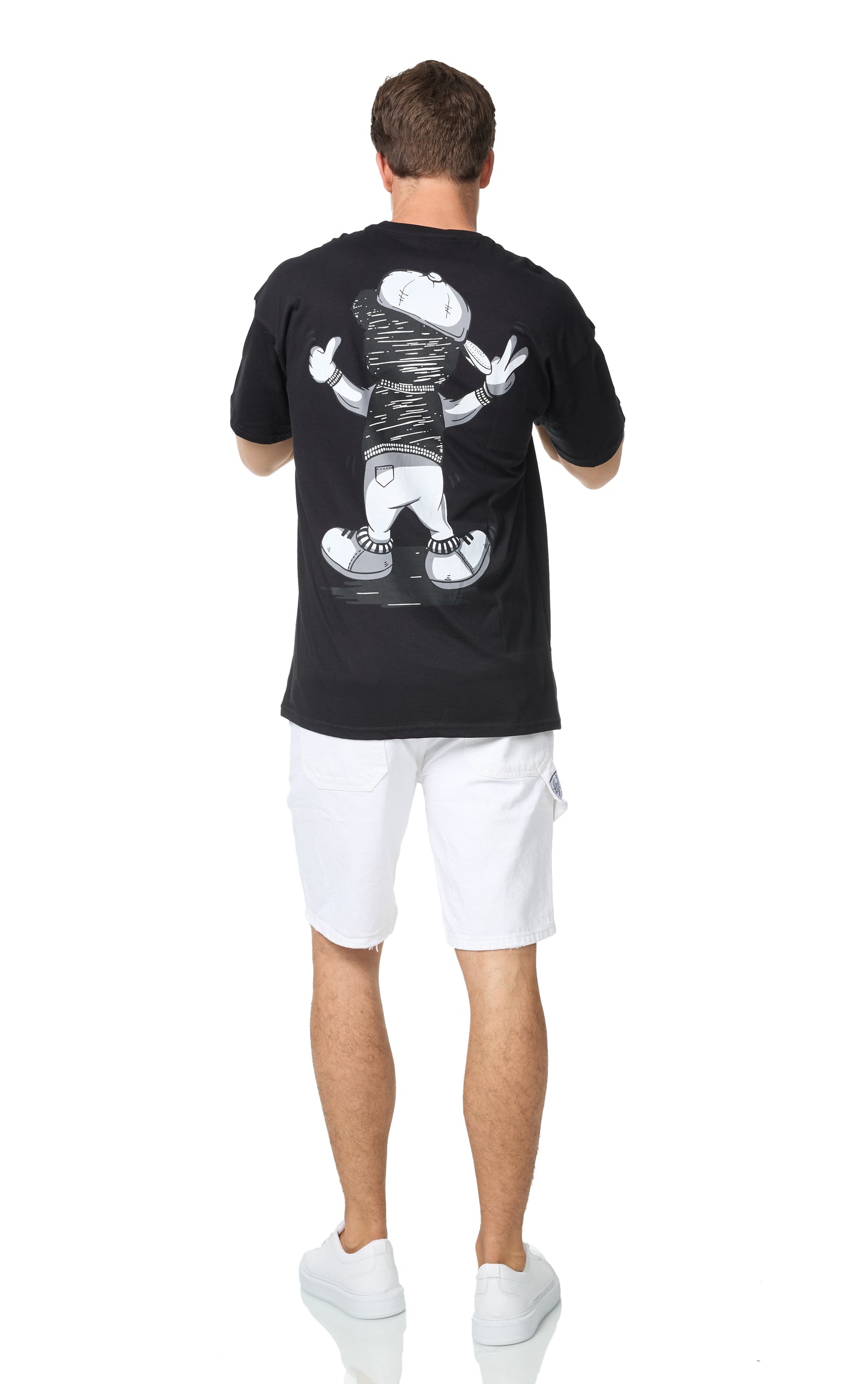 Men's T-shirt, oversize fit, "Mentalist" print, model Y118, white