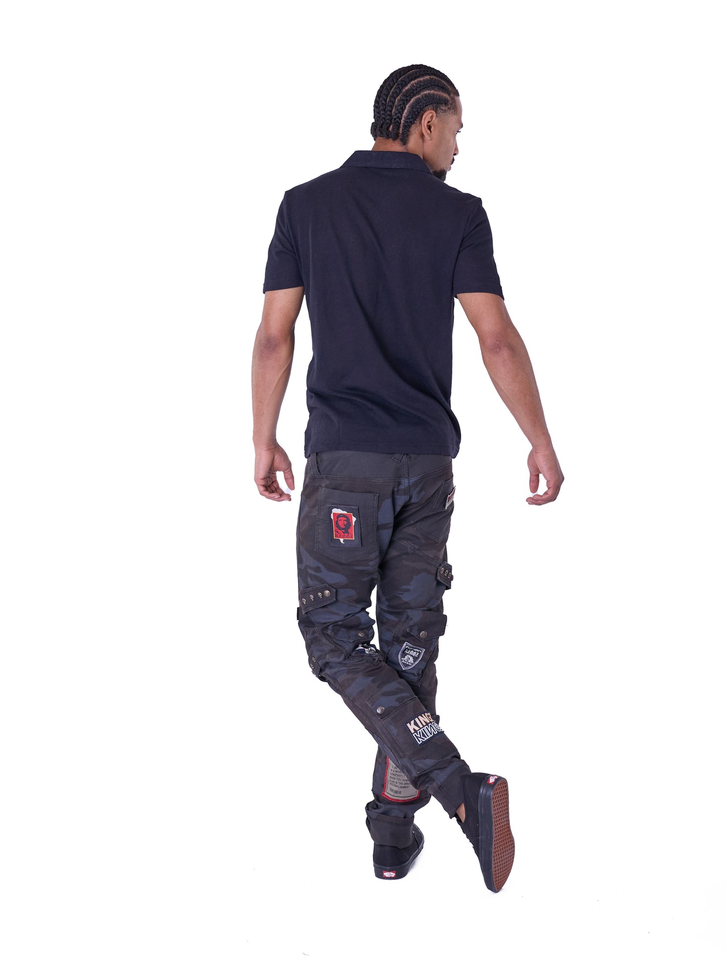 KINGZ Herren Designer Camouflage Jeans, Rregular Fit, Modell 1585 Army
