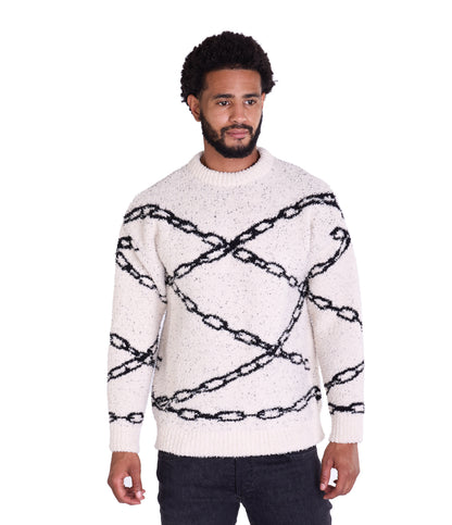 Warmer Strickpullover, Slim Fit mit Druck Modell DQ TK003, Beige und Schwarz