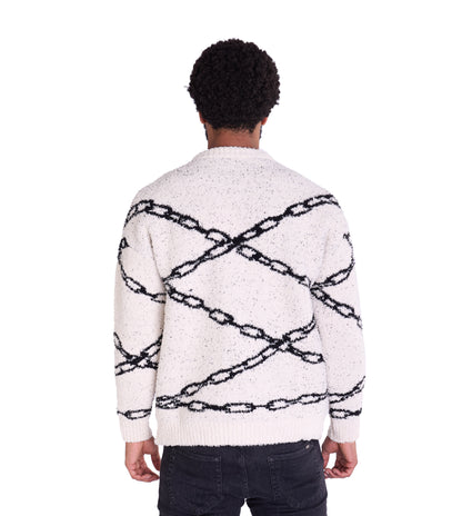 Warmer Strickpullover, Slim Fit mit Druck Modell DQ TK003, Beige und Schwarz