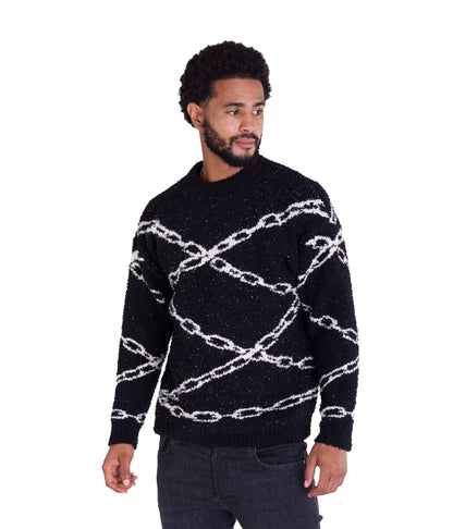 Warmer Strickpullover, Slim Fit mit Druck Modell DQ TK003, Beige und Schwarz