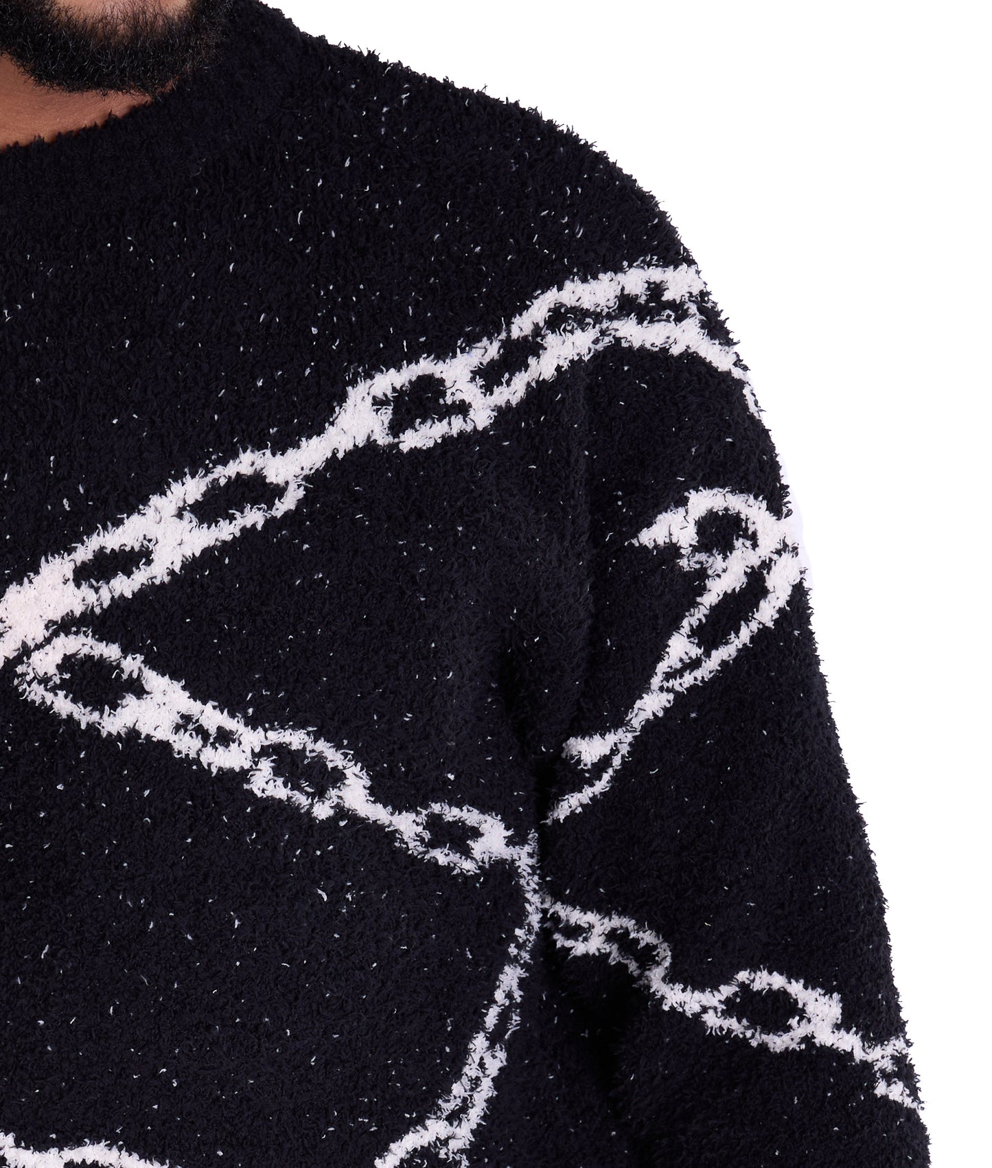 Warmer Strickpullover, Slim Fit mit Druck Modell DQ TK003, Beige und Schwarz