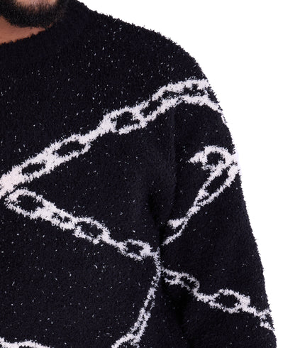 Warmer Strickpullover, Slim Fit mit Druck Modell DQ TK003, Beige und Schwarz