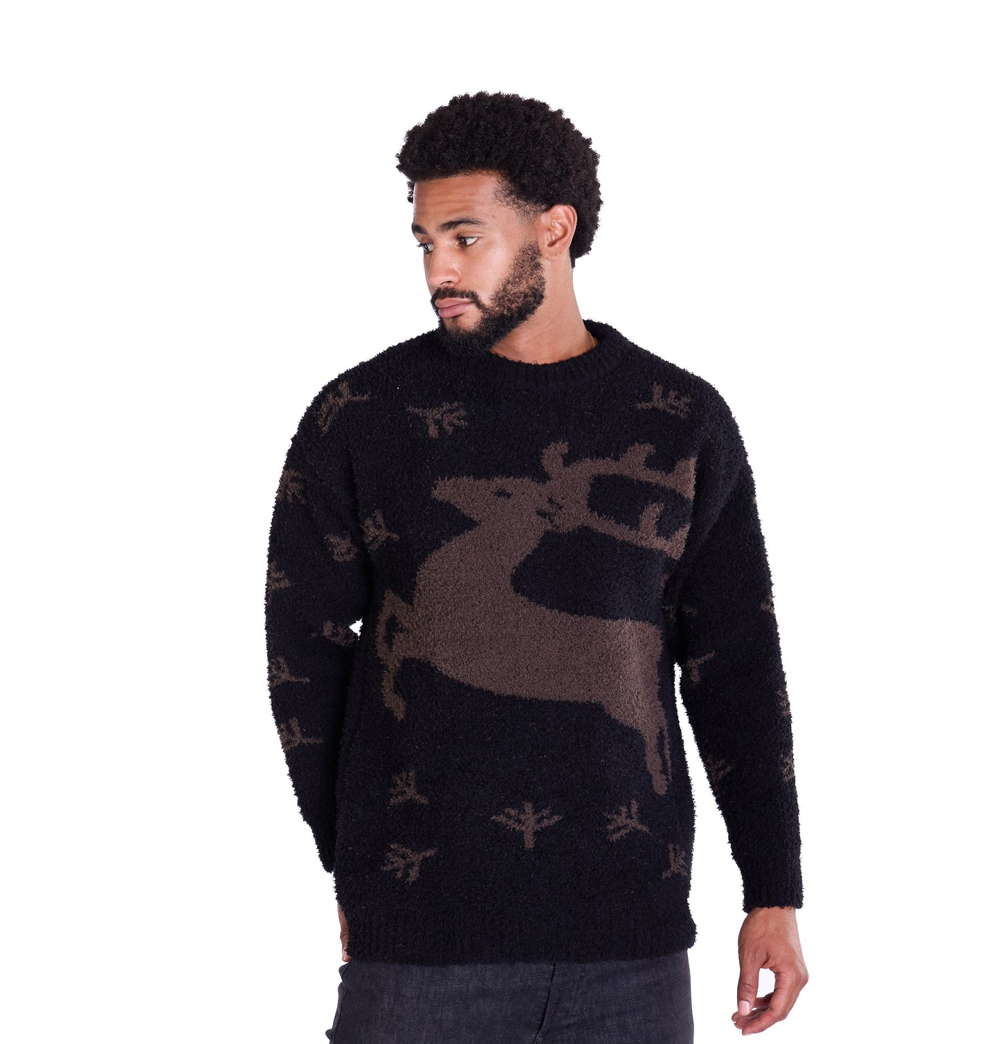 Warmer Norweger, Slim Fit mit Druck Modell DQ TK011, Beige und Schwarz