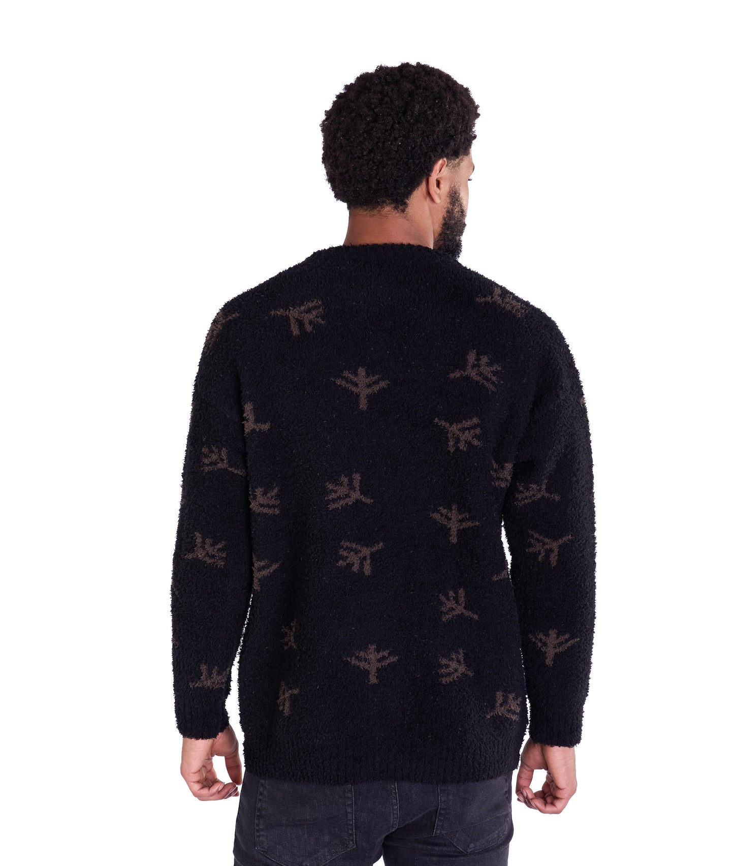 Warmer Norweger, Slim Fit mit Druck Modell DQ TK011, Beige und Schwarz