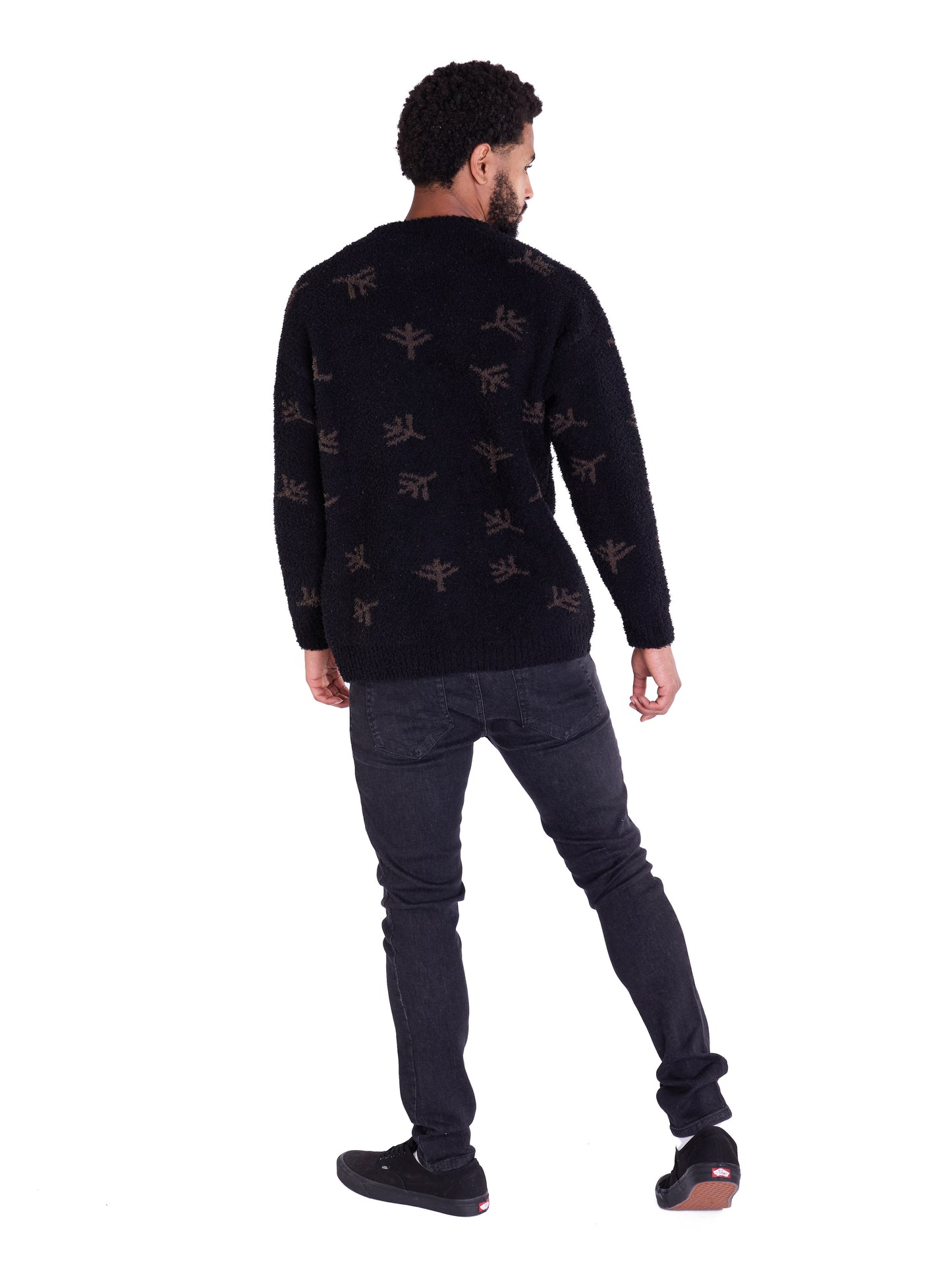 Warmer Norweger, Slim Fit mit Druck Modell DQ TK011, Beige und Schwarz