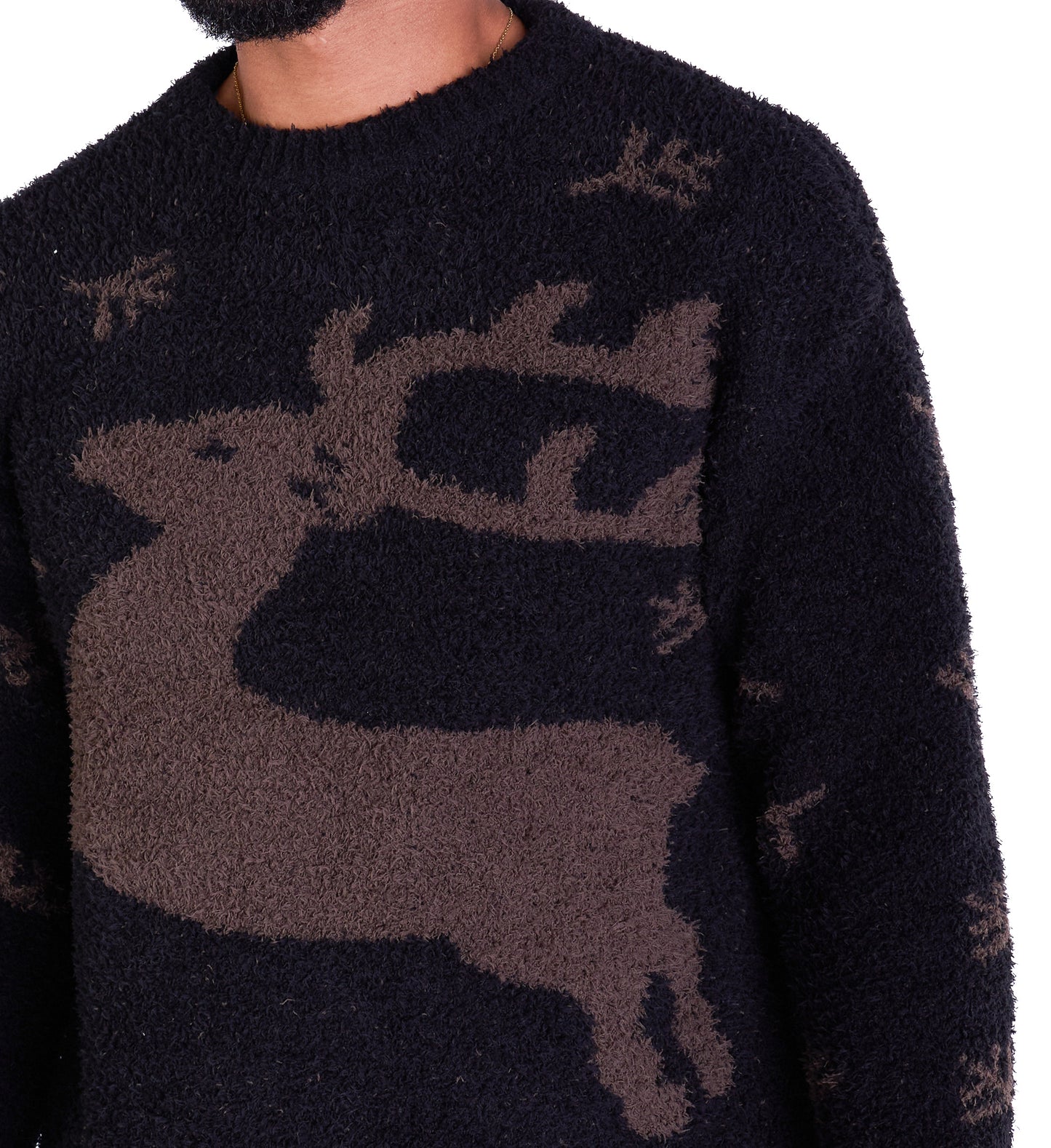 Warmer Norweger, Slim Fit mit Druck Modell DQ TK011, Beige und Schwarz