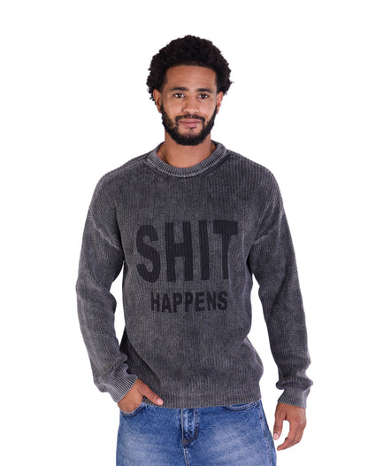 Strickpullover, Slim Fit mit Druck Modell DQ TK014, Blau und Schwarz