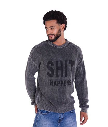 Strickpullover, Slim Fit mit Druck Modell DQ TK014, Blau und Schwarz