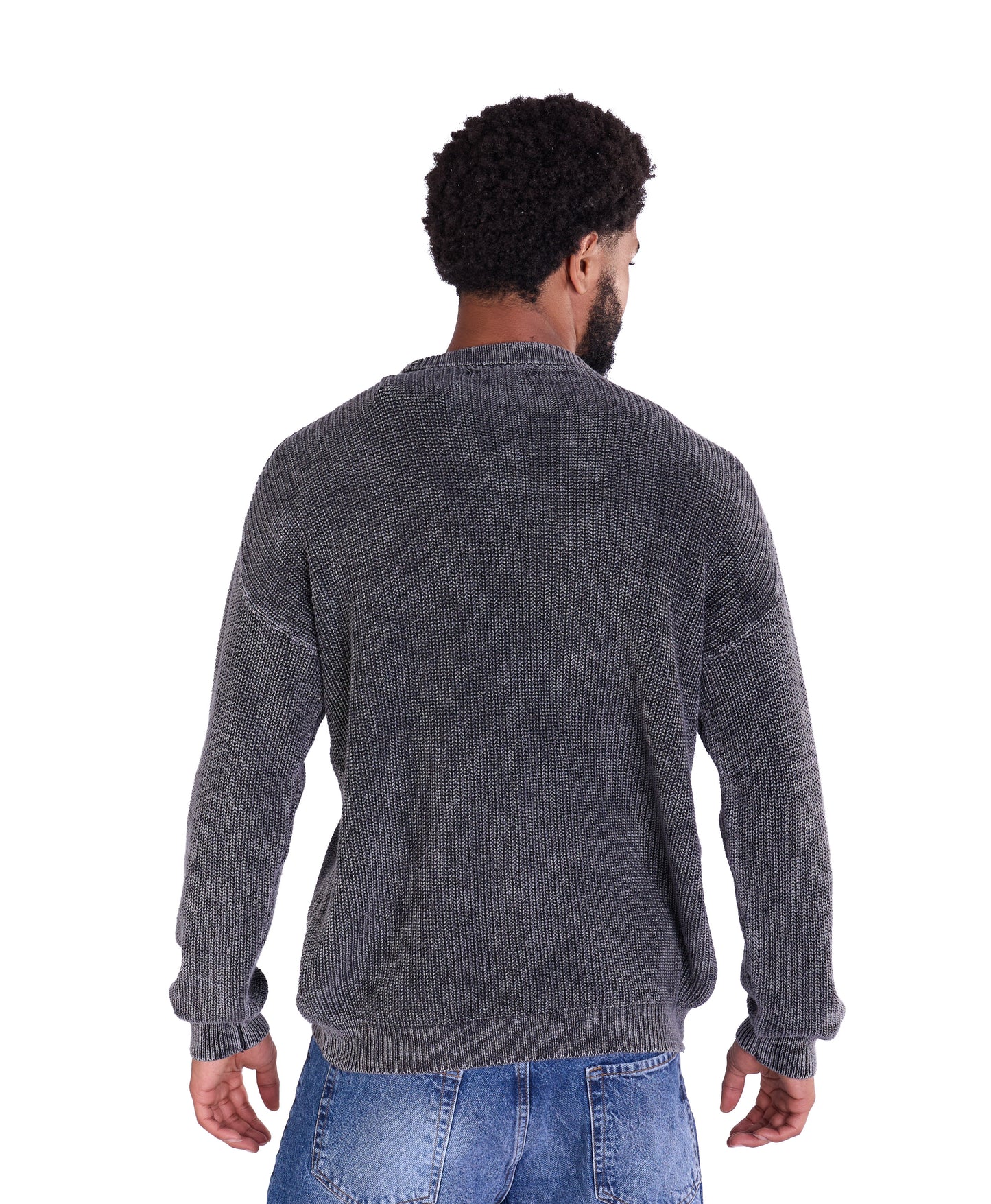 Strickpullover, Slim Fit mit Druck Modell DQ TK014, Blau und Schwarz