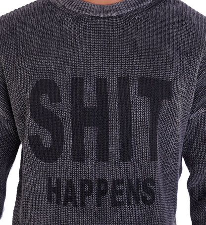 Strickpullover, Slim Fit mit Druck Modell DQ TK014, Blau und Schwarz