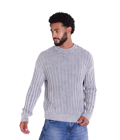 Strickpullover, in Batik-Look Slim Fit Modell DQ TK024, Grau und Schwarz