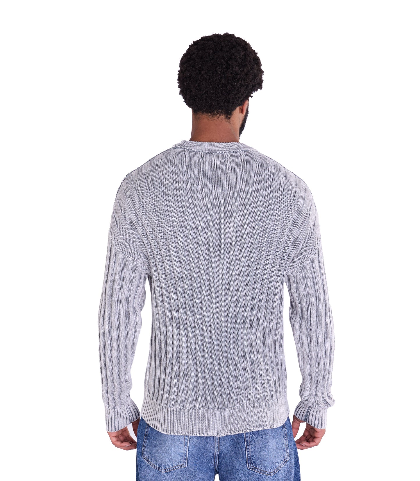 Strickpullover, in Batik-Look Slim Fit Modell DQ TK024, Grau und Schwarz