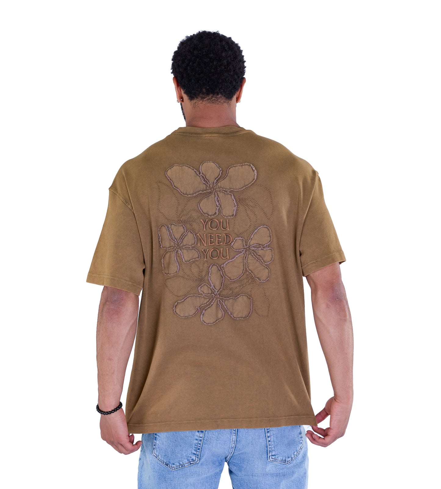 Herren Batik T-Shirt, Oversize Fit, "Stickerei" auf der Vorderseite, Modell Y007