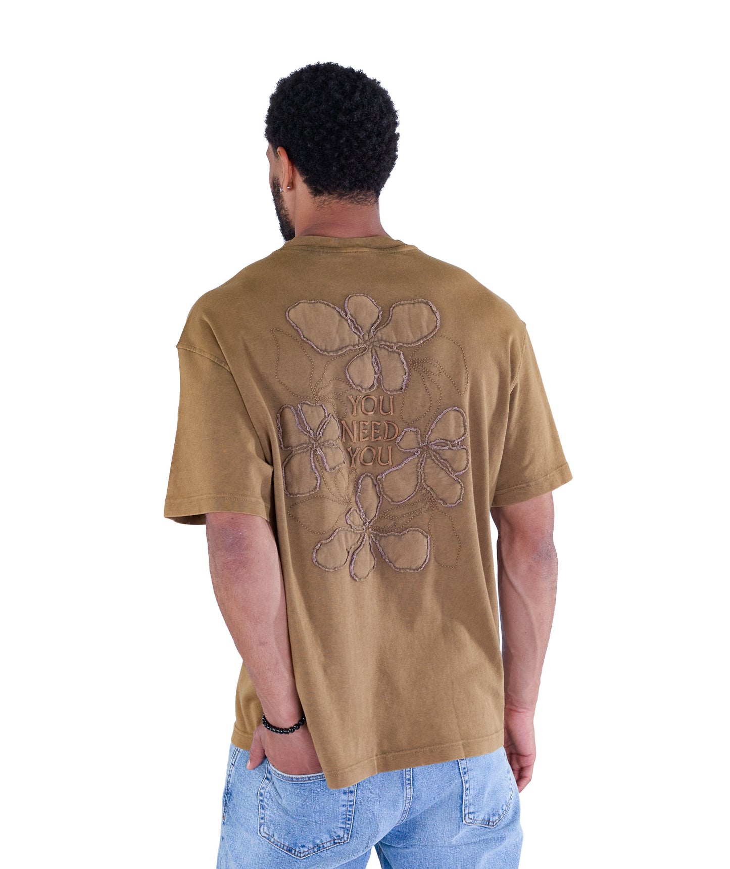 Herren Batik T-Shirt, Oversize Fit, "Stickerei" auf der Vorderseite, Modell Y007