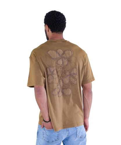 Herren Batik T-Shirt, Oversize Fit, "Stickerei" auf der Vorderseite, Modell Y007