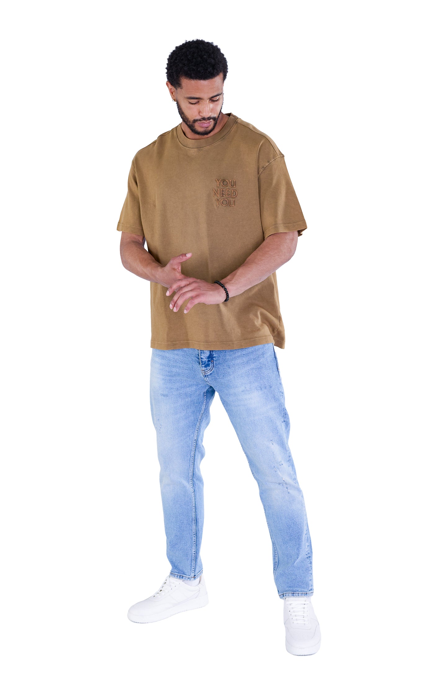 Herren Batik T-Shirt, Oversize Fit, "Stickerei" auf der Vorderseite, Modell Y007