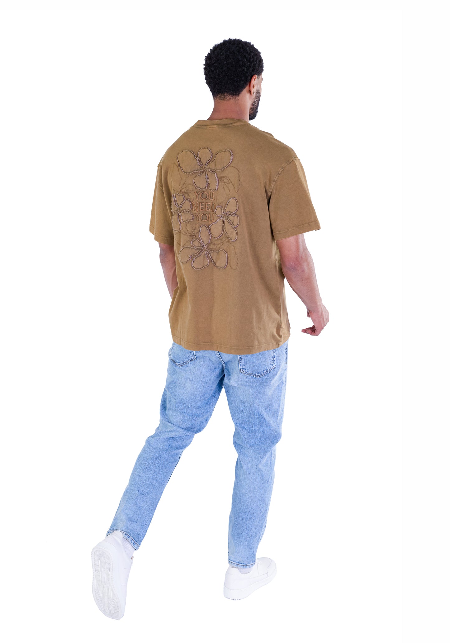 Herren Batik T-Shirt, Oversize Fit, "Stickerei" auf der Vorderseite, Modell Y007