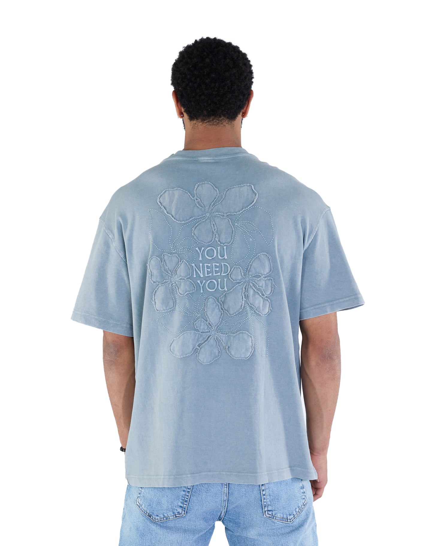 Herren Batik T-Shirt, Oversize Fit, "Stickerei" auf der Vorderseite, Modell Y007