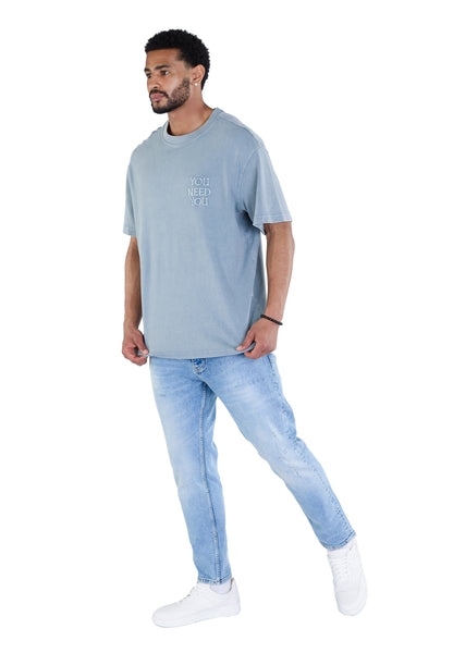 Herren Batik T-Shirt, Oversize Fit, "Stickerei" auf der Vorderseite, Modell Y007