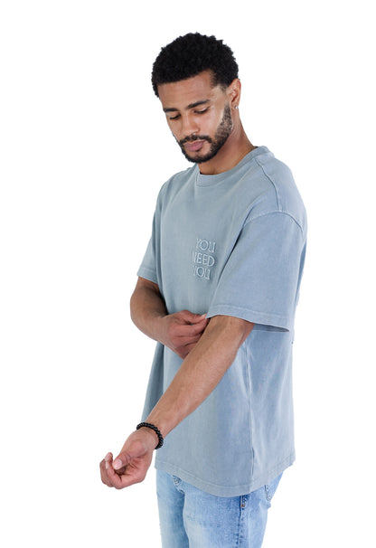 Herren Batik T-Shirt, Oversize Fit, "Stickerei" auf der Vorderseite, Modell Y007