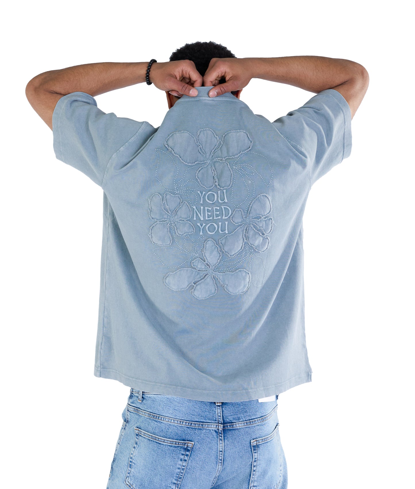 Herren Batik T-Shirt, Oversize Fit, "Stickerei" auf der Vorderseite, Modell Y007