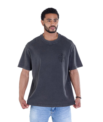 Herren Batik T-Shirt, Oversize Fit, "Stickerei" auf der Vorderseite, Modell Y007