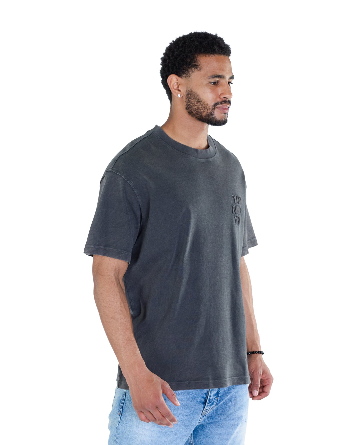 Herren Batik T-Shirt, Oversize Fit, "Stickerei" auf der Vorderseite, Modell Y007