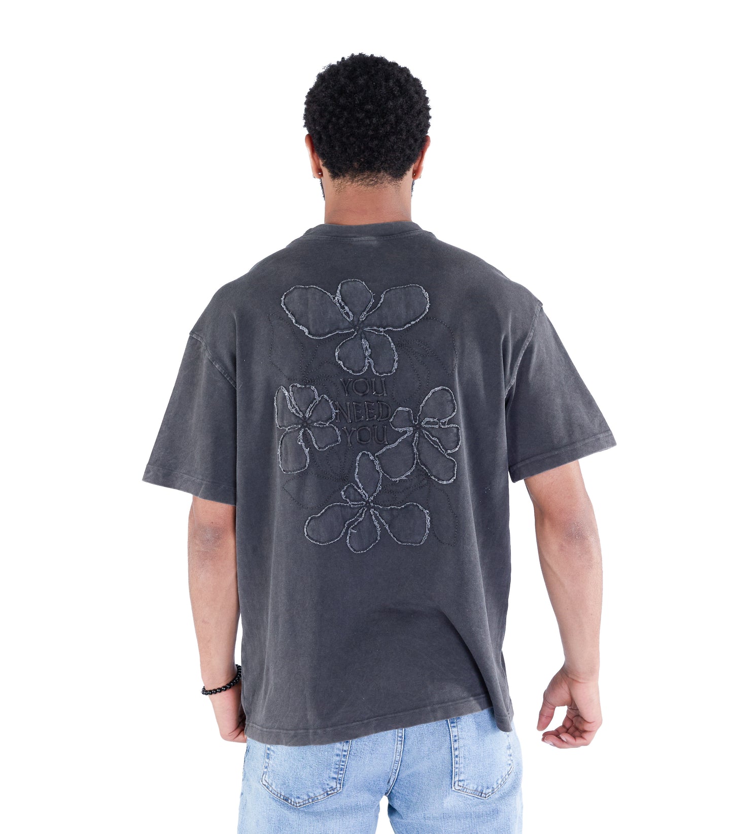 Herren Batik T-Shirt, Oversize Fit, "Stickerei" auf der Vorderseite, Modell Y007