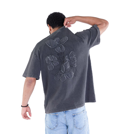 Herren Batik T-Shirt, Oversize Fit, "Stickerei" auf der Vorderseite, Modell Y007
