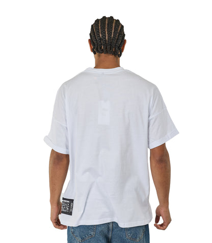 Men's t-shirt, oversize fit, 3D print, model Y269, white or beige
