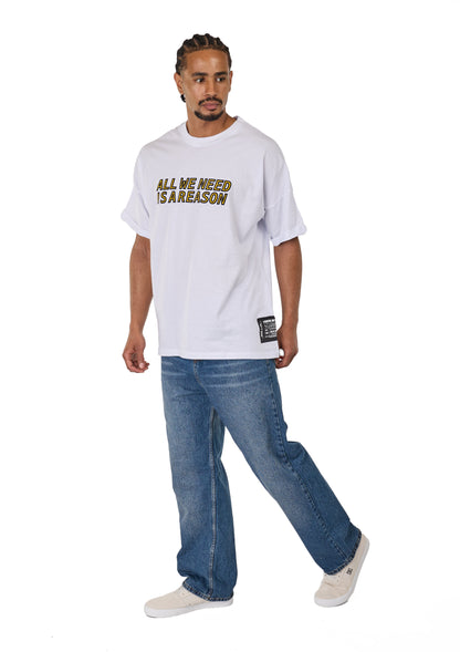 Men's t-shirt, oversize fit, 3D print, model Y269, white or beige