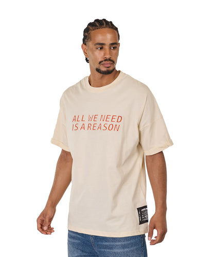 Men's t-shirt, oversize fit, 3D print, model Y269, white or beige