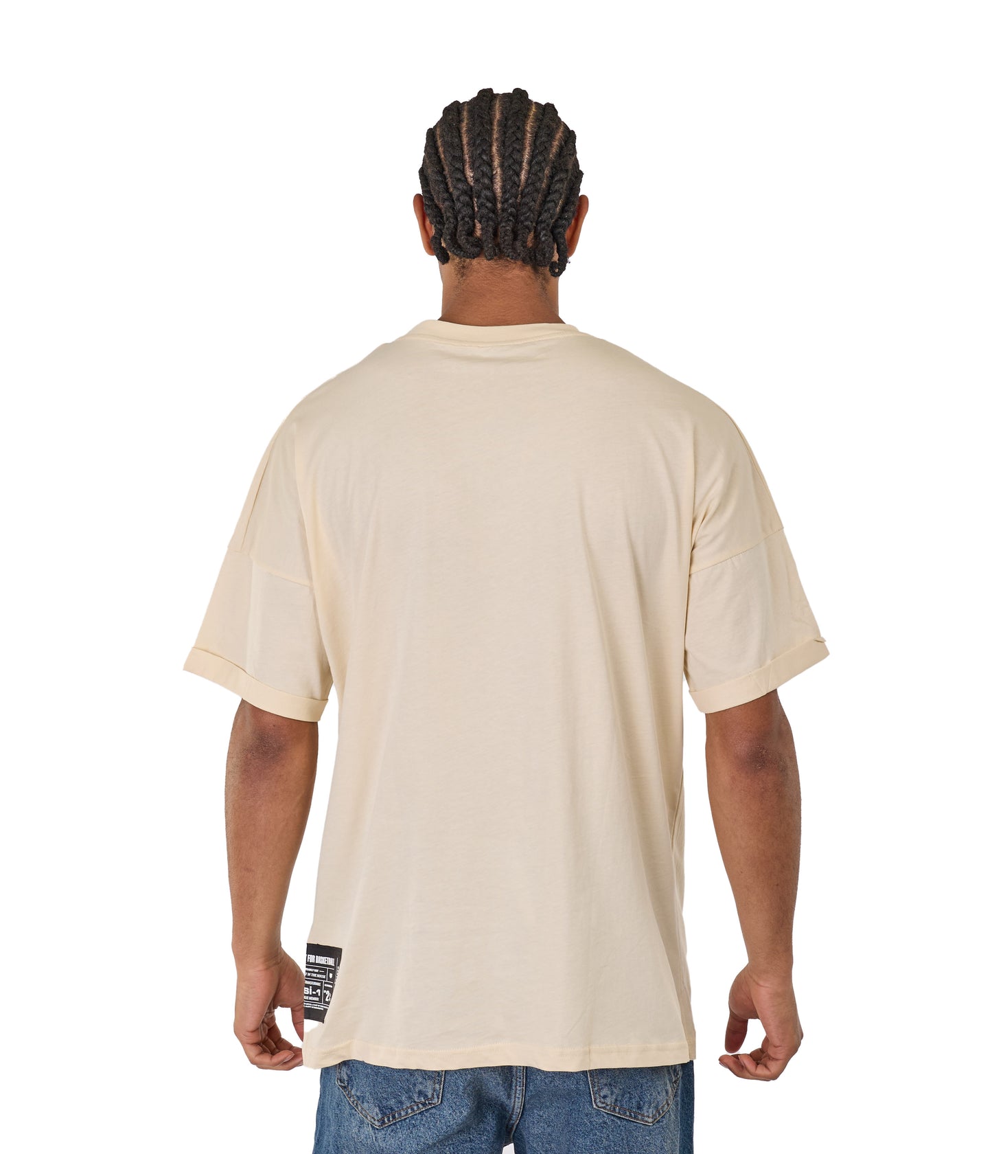 Men's t-shirt, oversize fit, 3D print, model Y269, white or beige