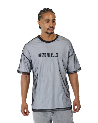 Herren T-Shirt, Oversize Fit, "BREAK ALL RULES", Modell 23Y-333, Weiß oder Schwarz