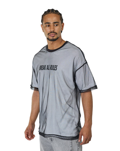 Herren T-Shirt, Oversize Fit, "BREAK ALL RULES", Modell 23Y-333, Weiß oder Schwarz