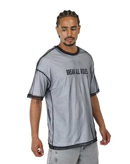 Herren T-Shirt, Oversize Fit, "BREAK ALL RULES", Modell 23Y-333, Weiß oder Schwarz