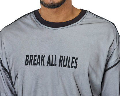 Herren T-Shirt, Oversize Fit, "BREAK ALL RULES", Modell 23Y-333, Weiß oder Schwarz