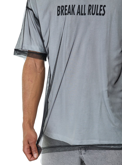 Herren T-Shirt, Oversize Fit, "BREAK ALL RULES", Modell 23Y-333, Weiß oder Schwarz
