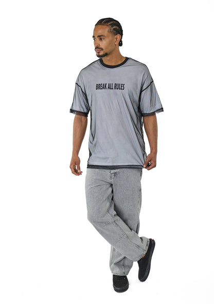 Herren T-Shirt, Oversize Fit, "BREAK ALL RULES", Modell 23Y-333, Weiß oder Schwarz