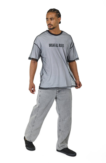 Herren T-Shirt, Oversize Fit, "BREAK ALL RULES", Modell 23Y-333, Weiß oder Schwarz