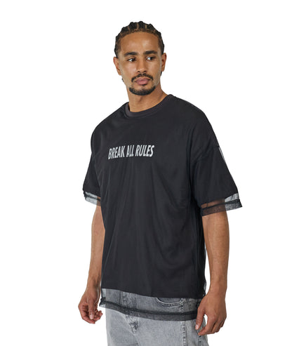 Herren T-Shirt, Oversize Fit, "BREAK ALL RULES", Modell 23Y-333, Weiß oder Schwarz