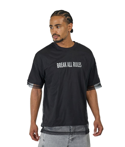Herren T-Shirt, Oversize Fit, "BREAK ALL RULES", Modell 23Y-333, Weiß oder Schwarz