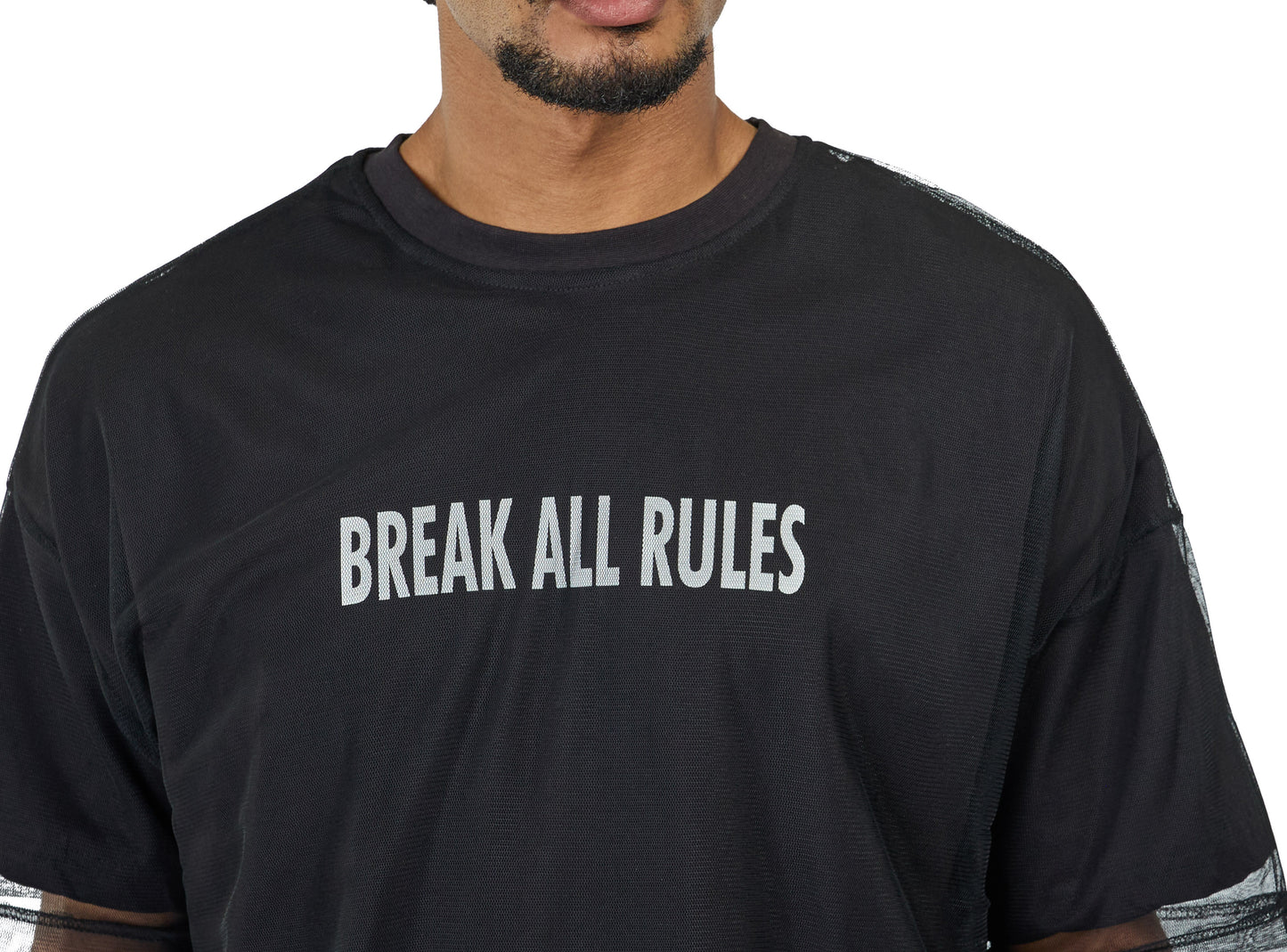 Herren T-Shirt, Oversize Fit, "BREAK ALL RULES", Modell 23Y-333, Weiß oder Schwarz