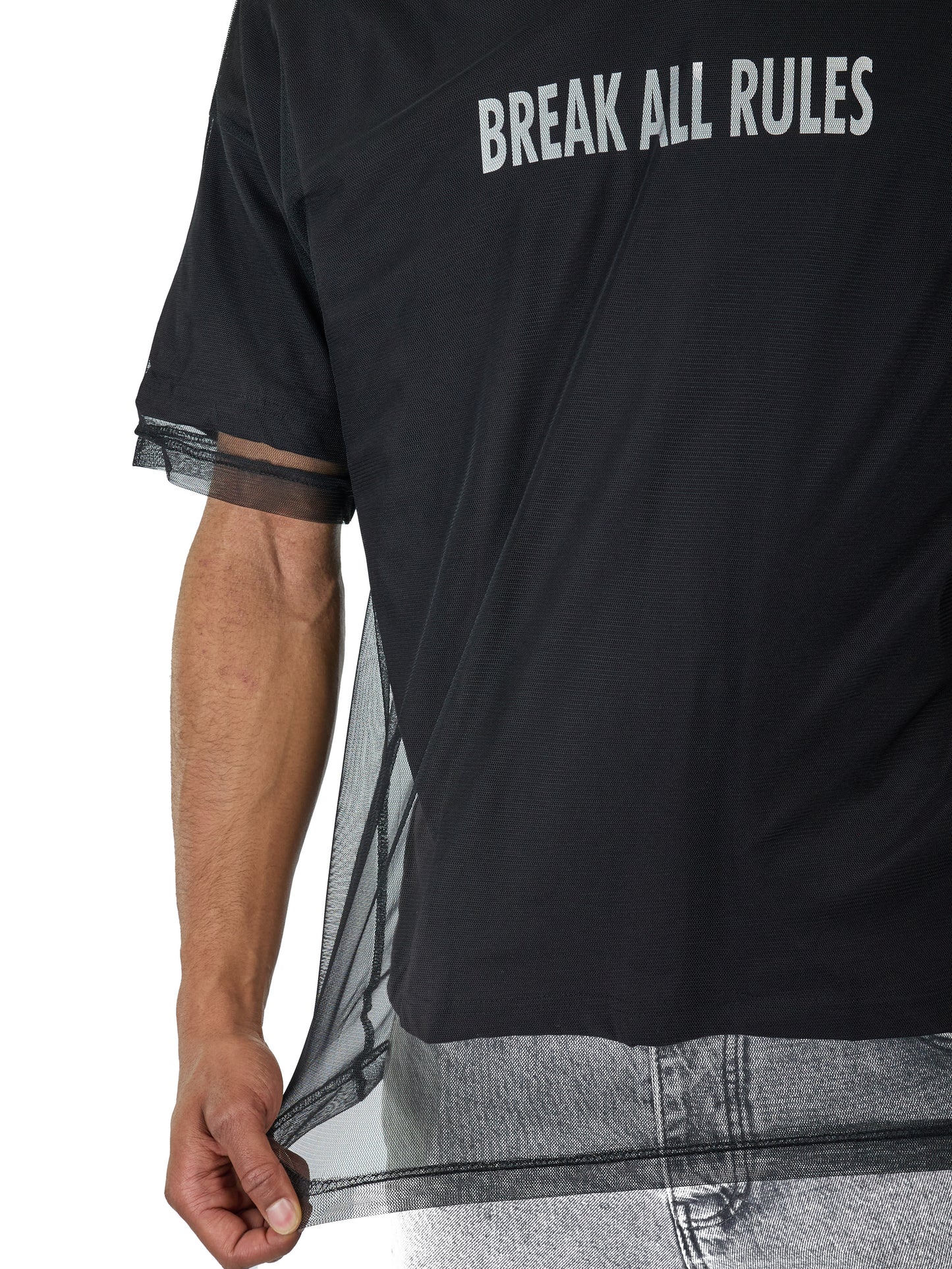Herren T-Shirt, Oversize Fit, "BREAK ALL RULES", Modell 23Y-333, Weiß oder Schwarz
